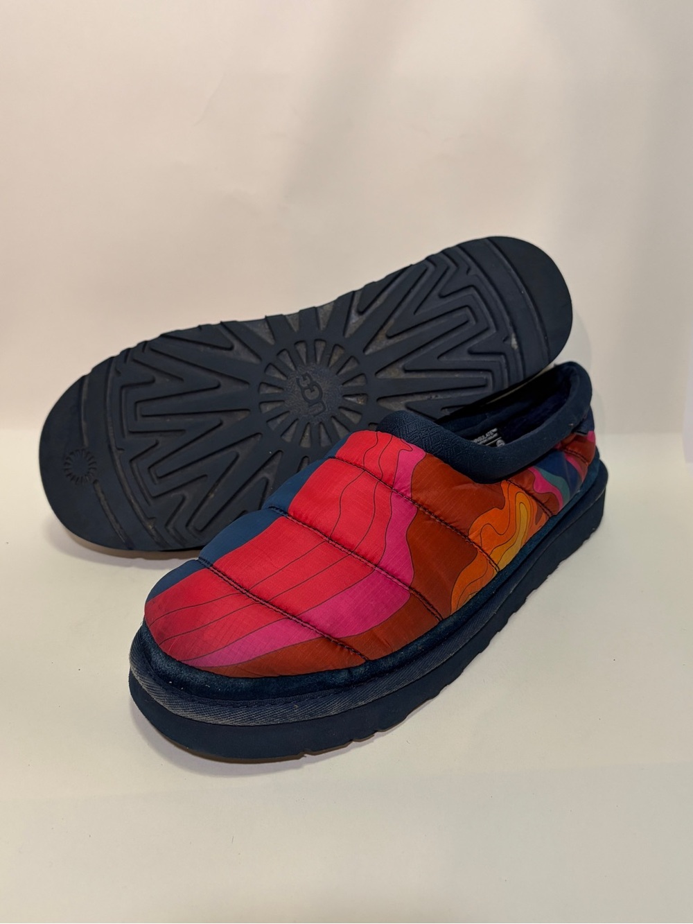 UGG Tasman LTA Cali Topo Black Topographic Slippers Men’s Size 10